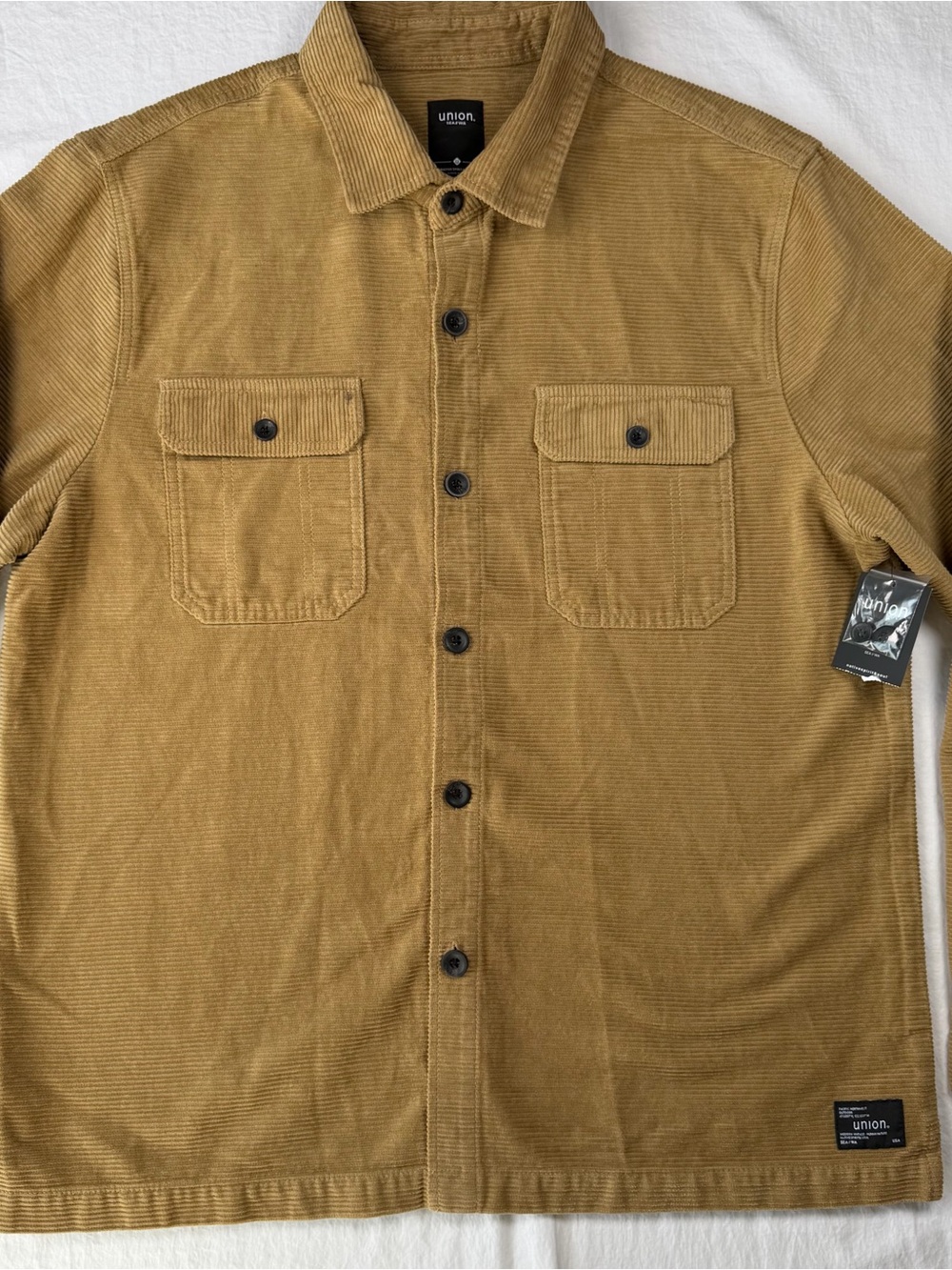 Union SEA/WA Maddox Corduroy Shirt Jacket XL Burlap Tan Shacket NWT